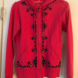 Lucky Brand Cotton Embroidered Hooded Sweatshirt
